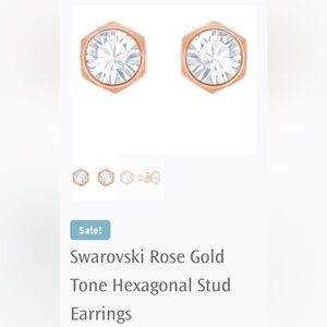 Swarovski Hexagon Rose Gold Earrings